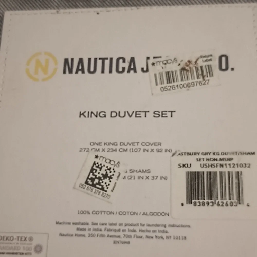 King Duvet Cover Set in Slate Blue